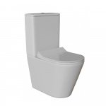 Унитаз-компакт WAVE ALEO Tornado 1.0, безободковый, гориз, нижн, 2-кн.арм, сид. полипр., м/л быстр., Белый