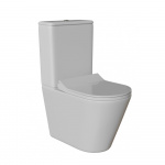 Унитаз-компакт WAVE ALEO Tornado 1.0, безободковый, гориз, нижн, 2-кн.арм, сид. полипр., м/л быстр., Белый