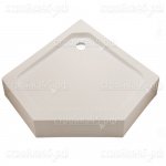 Поддон душевой акриловый KNOTLOR KC-10/PL, 900*900*140, с сифоном, Низкий, Пятиугольный