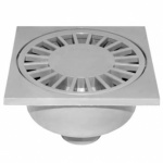 Трап вертикальный, нержавеющая сталь, D 50 мм, 15*15 см