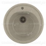 Мойка из искусственного камня ML-GM11 (310), MIXLINE, круглая, врезная, серый, диаметр 50 см