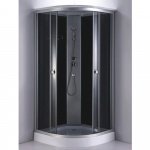 Кабина душевая Comforty CF5881E-A, 800*800*2100, стекло серое, задняя стенка черная, низкий поддон