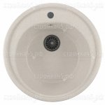 Мойка из искусственного камня ML-GM11 (331), MIXLINE, круглая, врезная, белый, диаметр 50 см