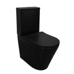 Унитаз-компакт Azario AZ-8380, Black Queen, безободковый, сиденье микролифт, Черный (2 части)
