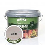 Антисептик HUSKY SIBERIAN ЭКО-ЛАЗУРЬ полуматовый для древесины, антик, 2,5 л