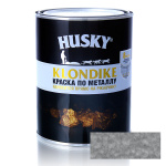 Краска HUSKY-KLONDIKE с молотковым эффектом серый металлик, 0,25 л