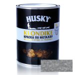 Краска HUSKY-KLONDIKE с молотковым эффектом серый металлик, 0,25 л