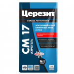 Клей плиточный Церезит 5 кг, СМ 17, Аэрогель, Белый