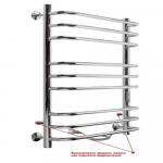 Полотенцесушитель INDIGO Brace Lux б/п (electro), LCBLE80-50GNSR, 80*50, таймер, скр.монтаж, унив.подкл.R/L, Gun Metal/Оружейная сталь