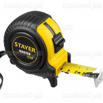 Рулетка 34025-10_z01, STAYER, с автостопом, желто-черный, 10 м*25 мм