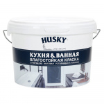 Краска HUSKY для кухонь и ванных комнат, белая матовая, 2,5 л