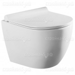 Унитаз Azario AZ2196D, GENO, подвесной, безободковый, с сиденьем дюропласт-микролифт ультра-тонкая