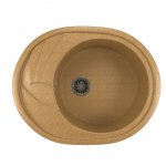 Мойка из искусственного камня ML-GM17 (302), MIXLINE, овальная с крылом, врезная, песочный, 46,5*57*18 см