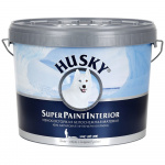 Краска HUSKY акриловая, для стен и потолков, белая матовая, 10 л Краска HUSKY акриловая, для стен и потолков, белая матовая, 10 л
