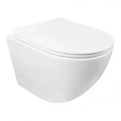 Унитаз Azario AZ-0046SP MH, Grabo, подвесной, безободковый, свело-серый, с сиденьем микролифт, 490*370*370
