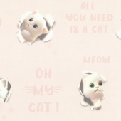 Обои Палитра 72285-25НС, Винил горячего тиснения на флизелине, 1,06*10м, 3D Cats, д